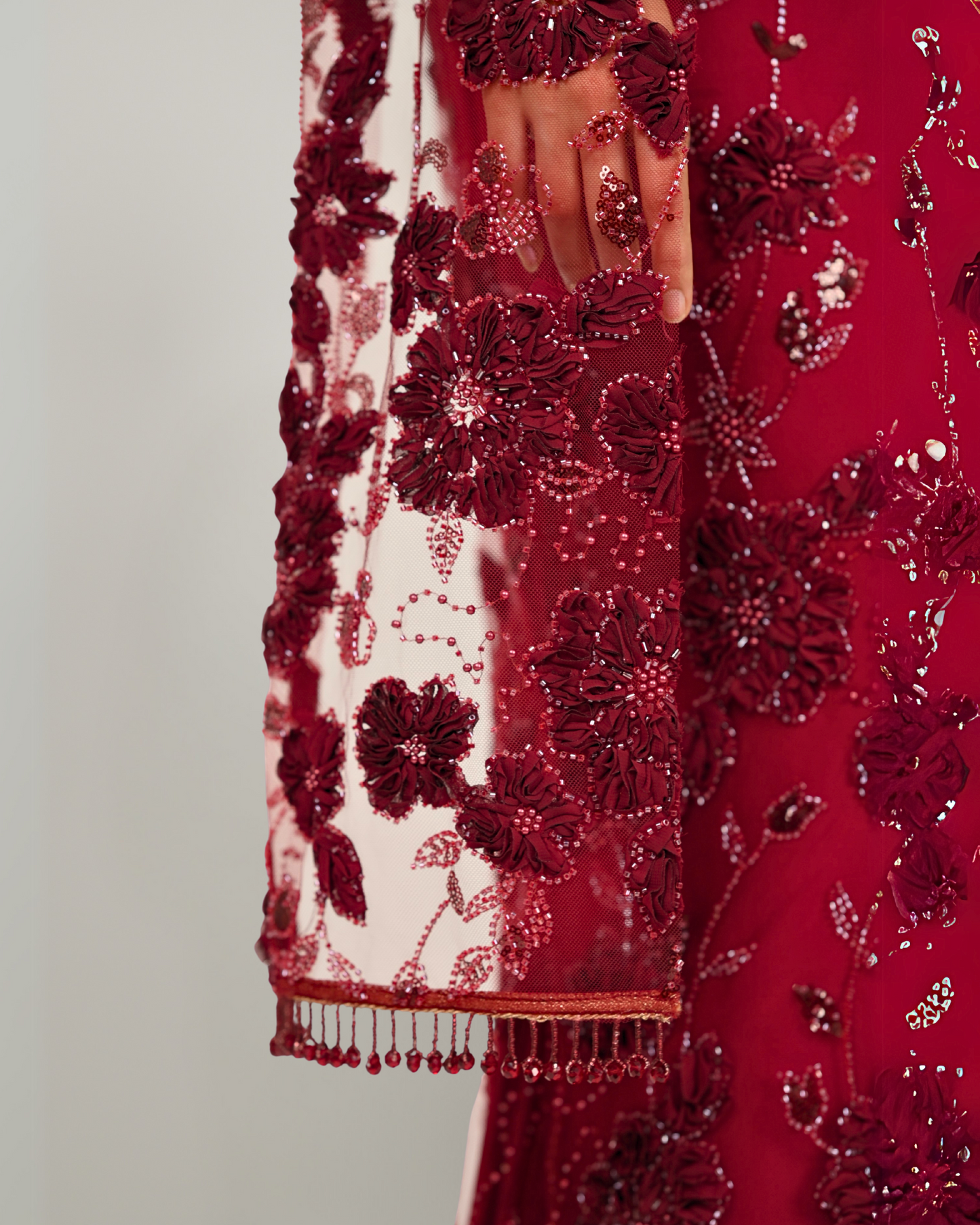 Contemporary Lehenga - Scarlet Set