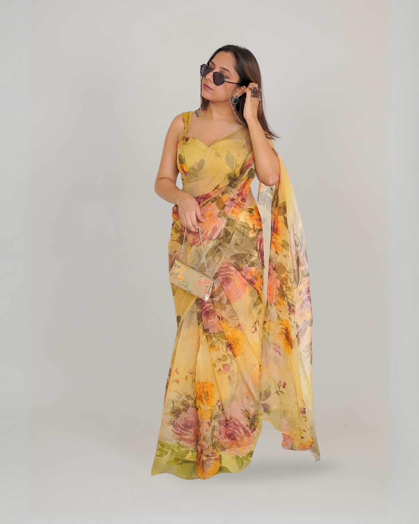 Bageecha Saree - Lemon