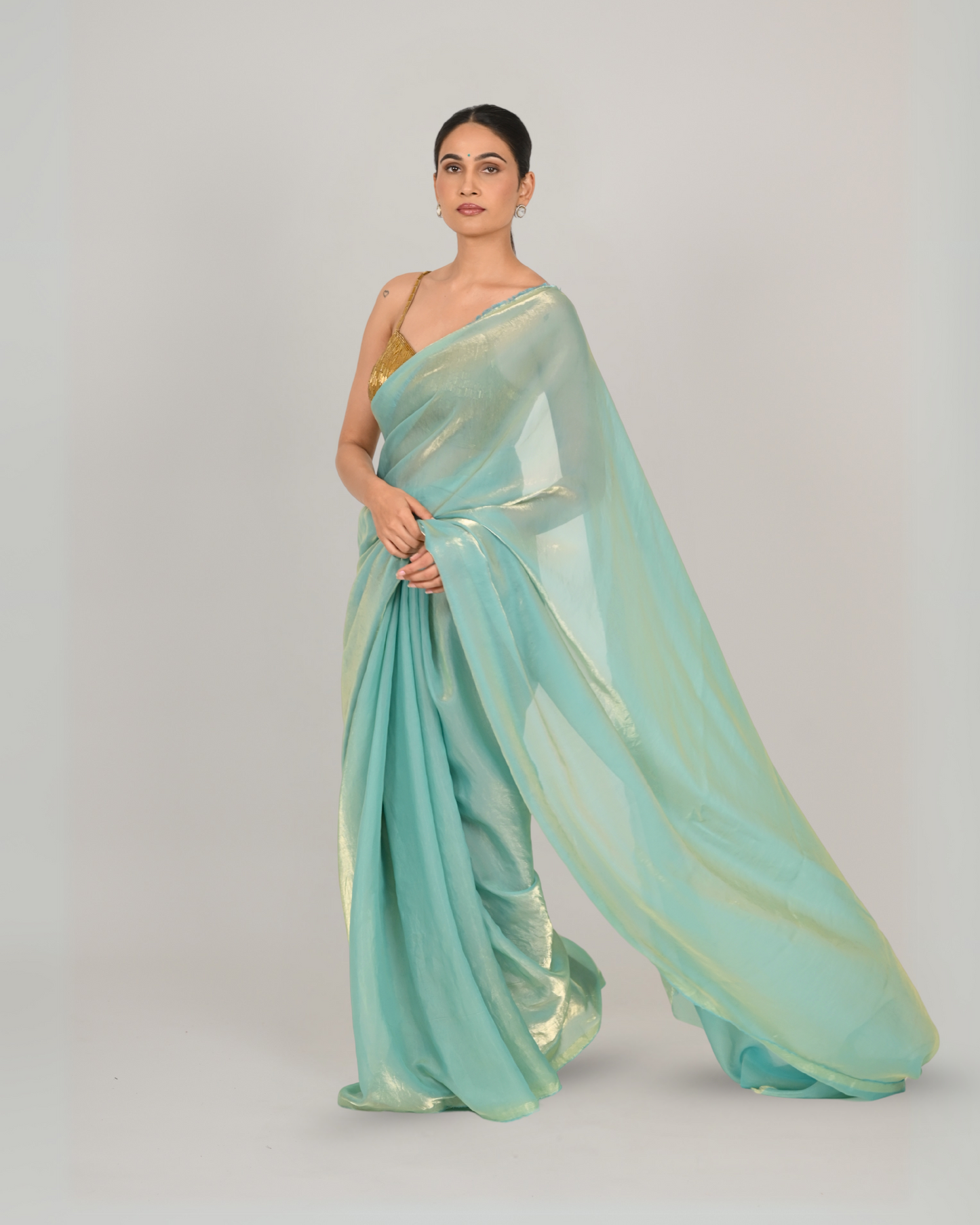 Resham Saree - Aqua