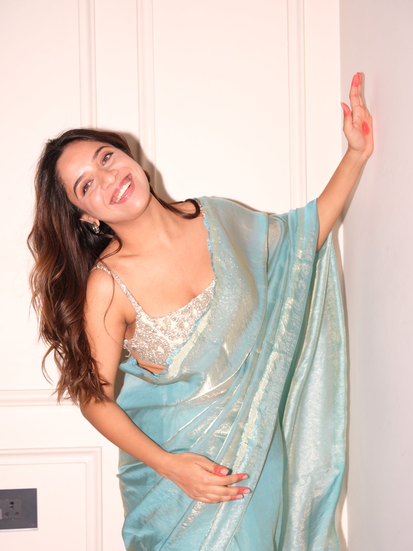 Resham Saree - Aqua