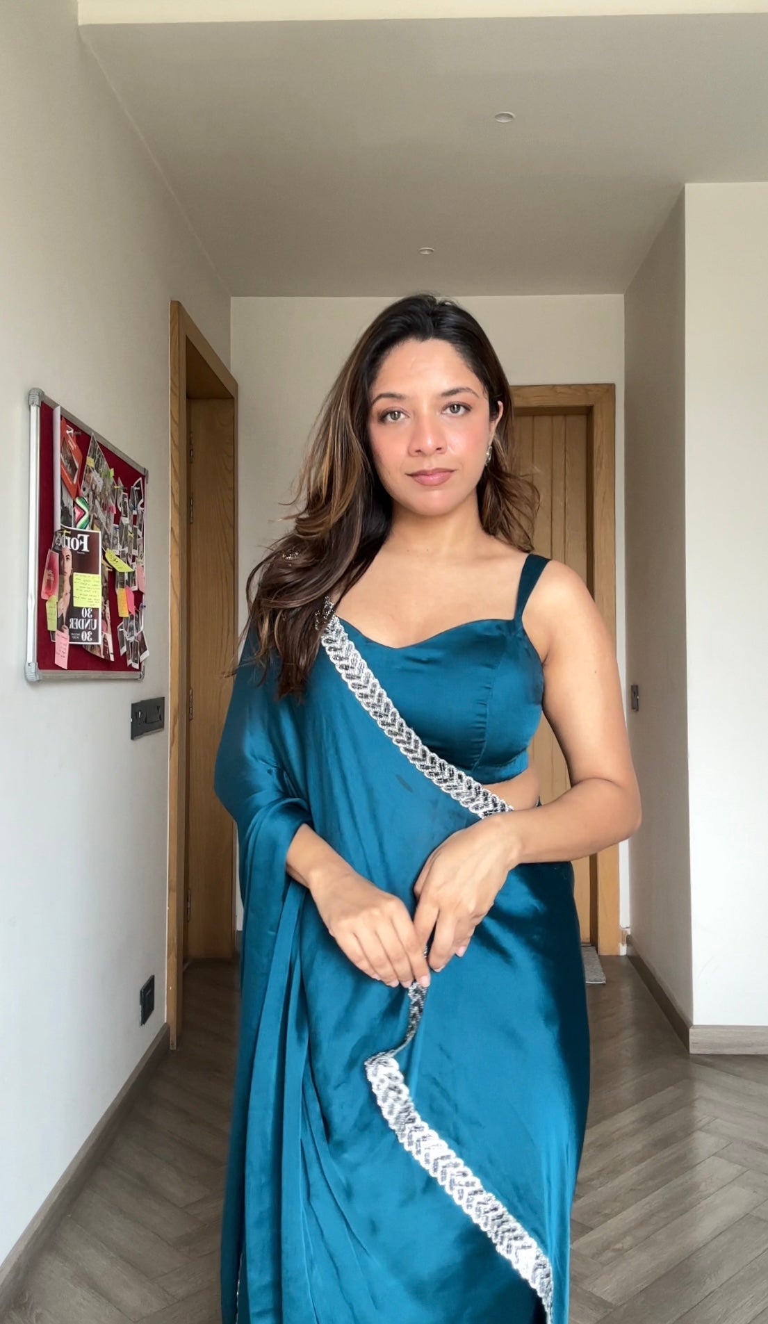 The Neelam Saree - Teal Blue