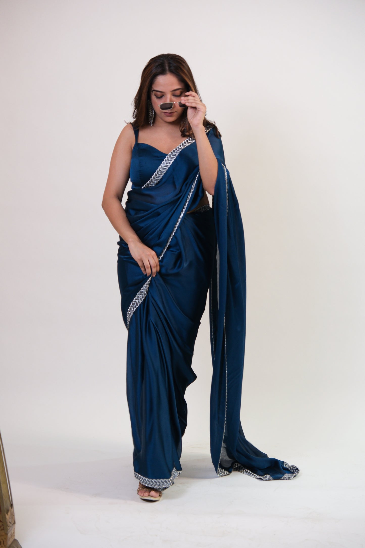 The Neelam Saree - Teal Blue