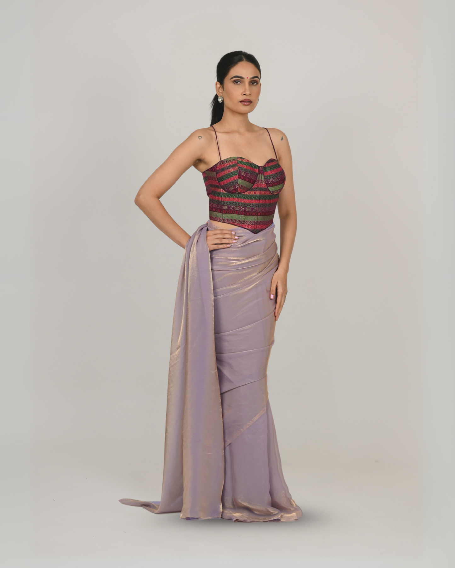 Corset Blouse - Banarsi, Multi-colored