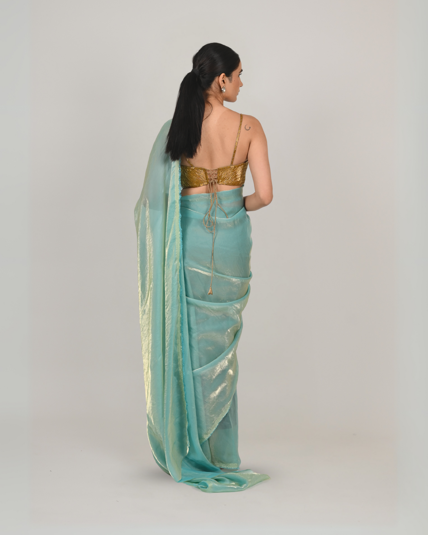 Resham Saree - Aqua