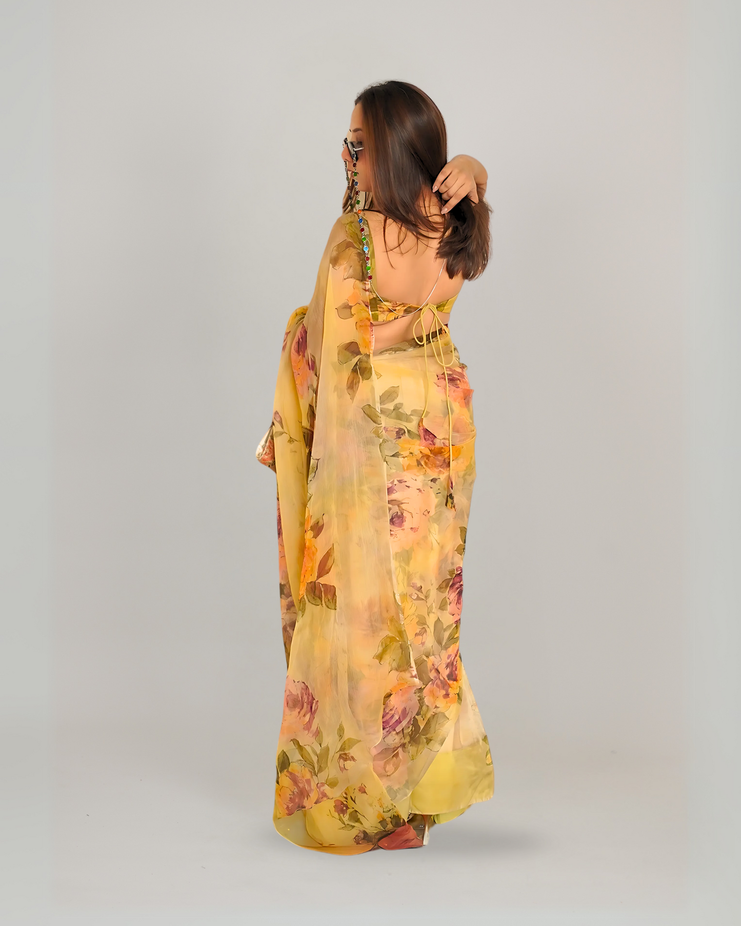 Bageecha Saree - Lemon