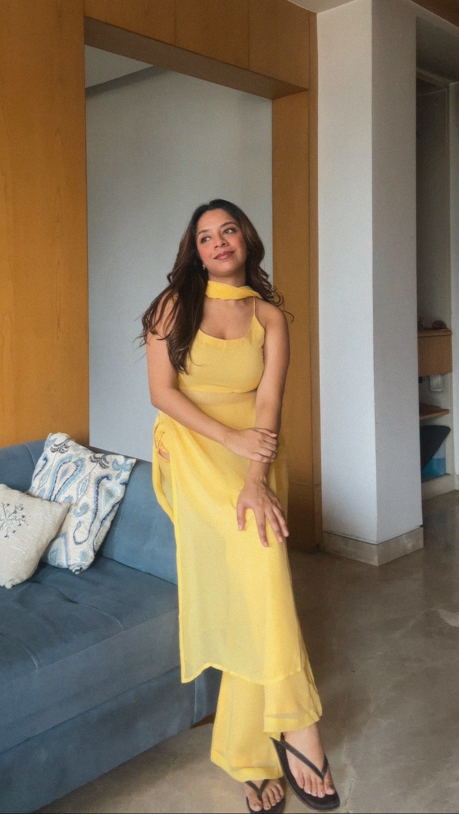 Nisha Suit : Butter Yellow Set