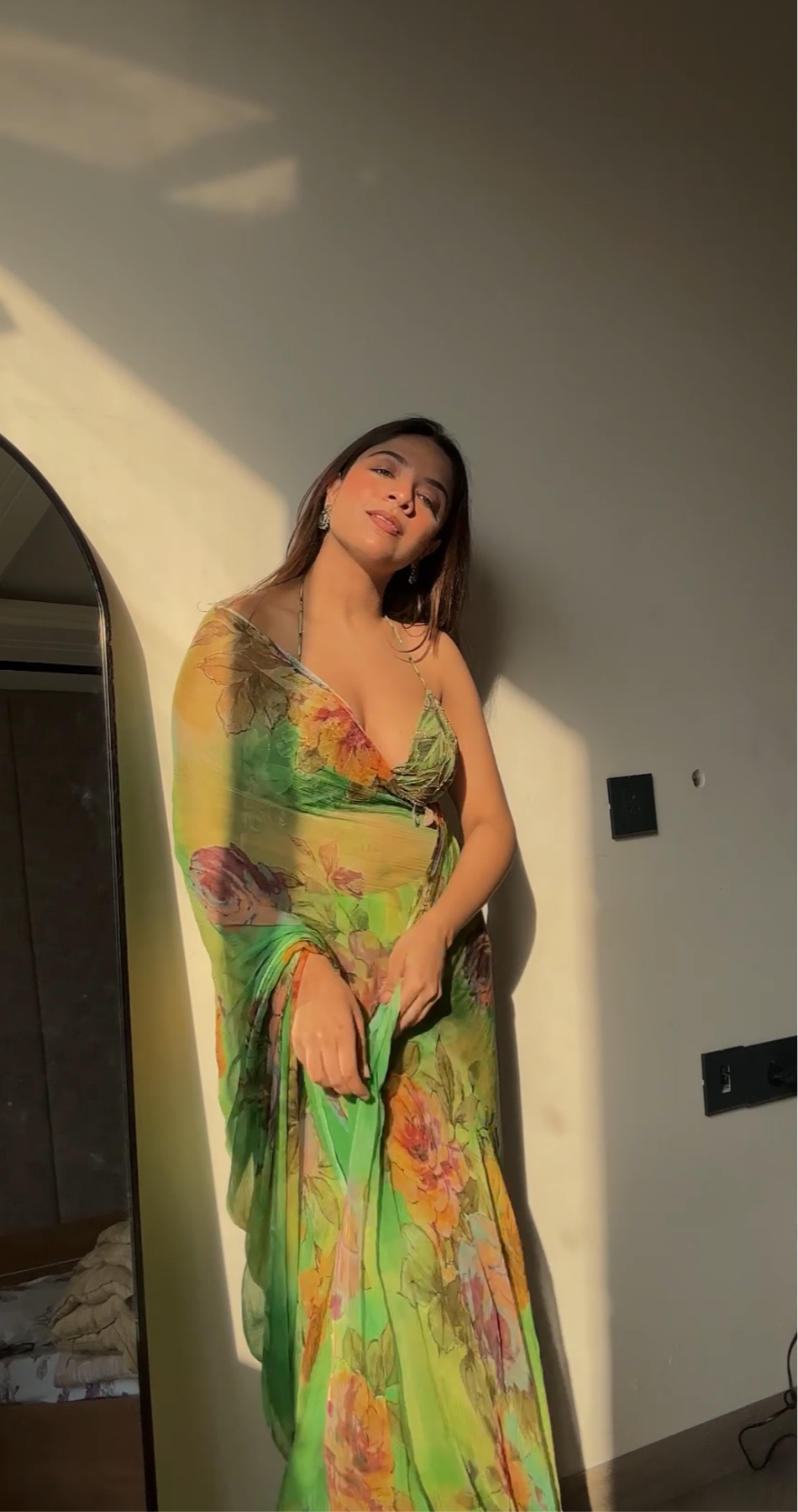 Bageecha Saree - Forest Green