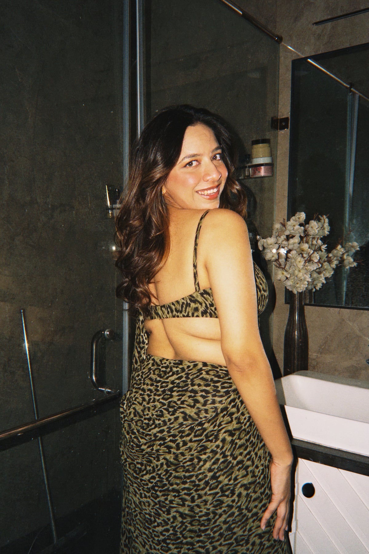 Cheetah Saree (unstitched blouse)