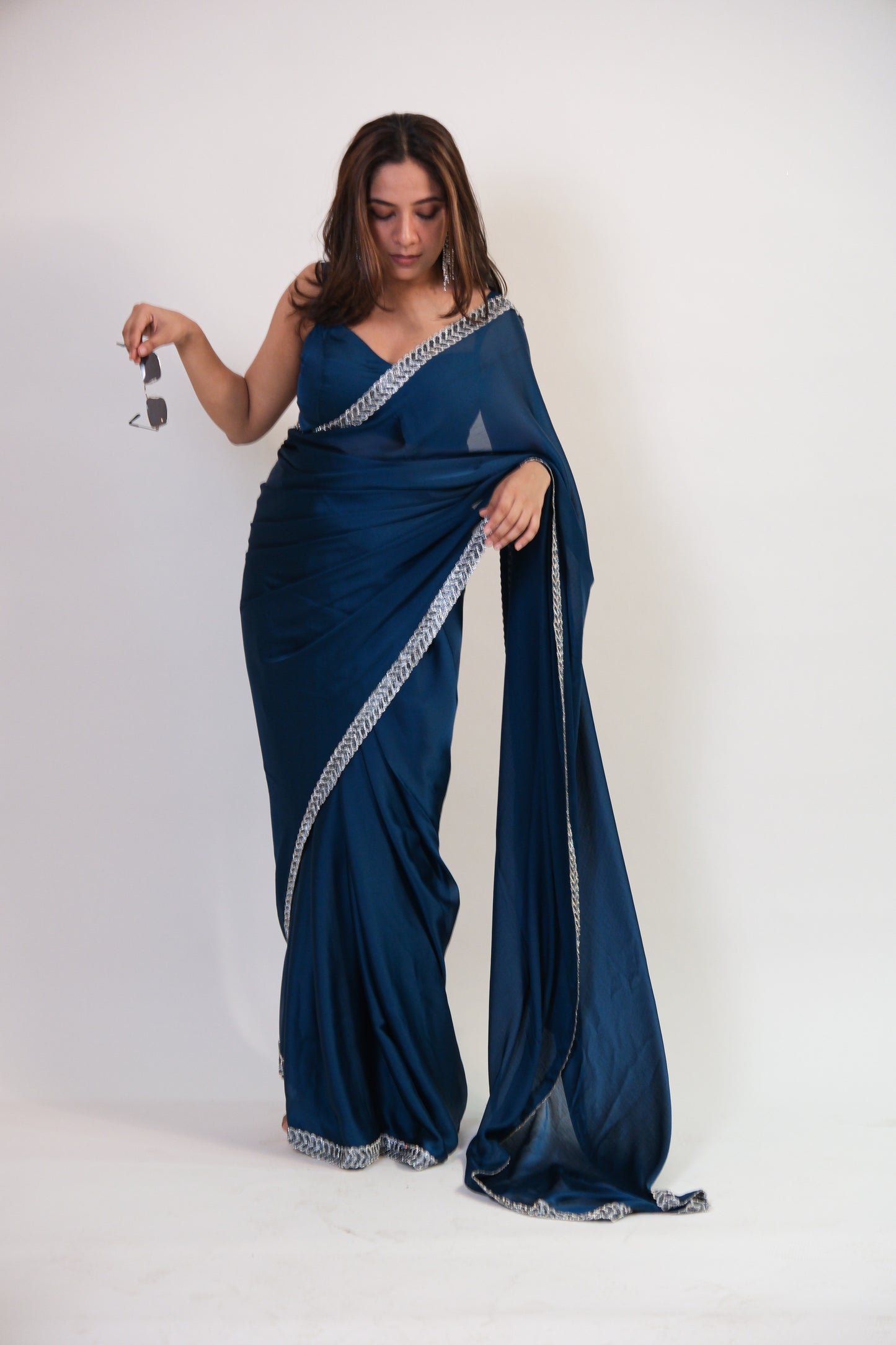 The Neelam Saree - Teal Blue