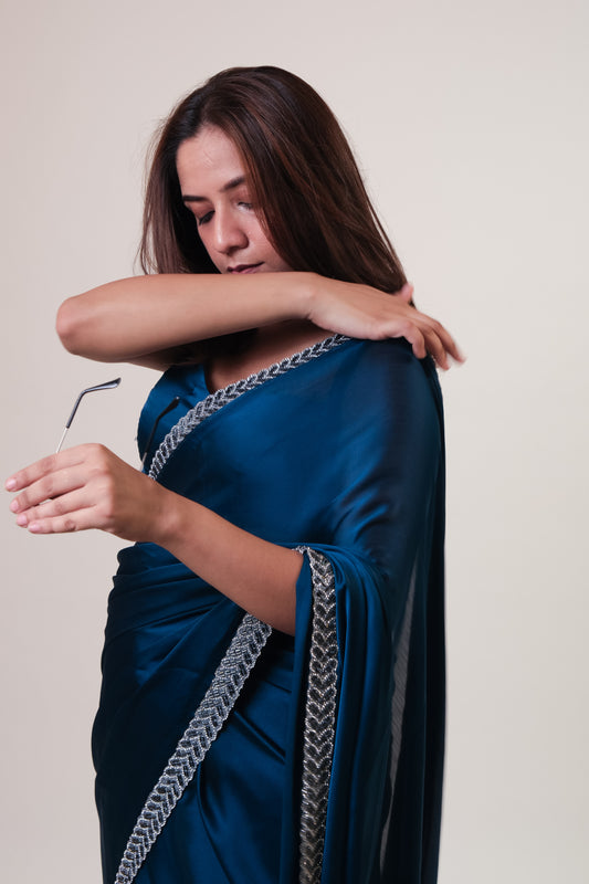 The Neelam Saree - Teal Blue